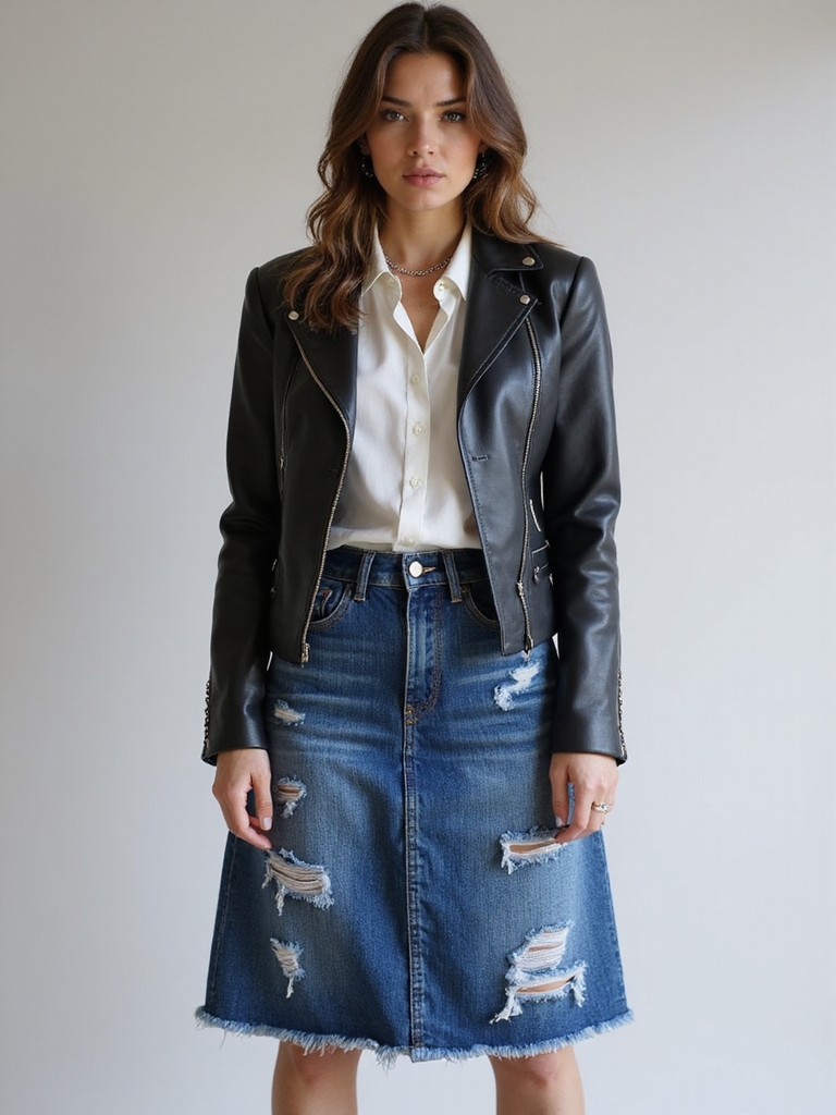bold styling for distressed skirts