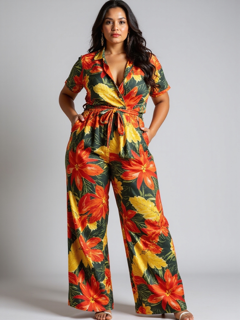 bold vibrant plus size jumpsuits