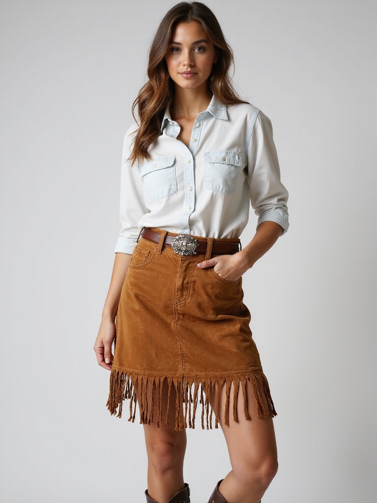 bold western skirt styles
