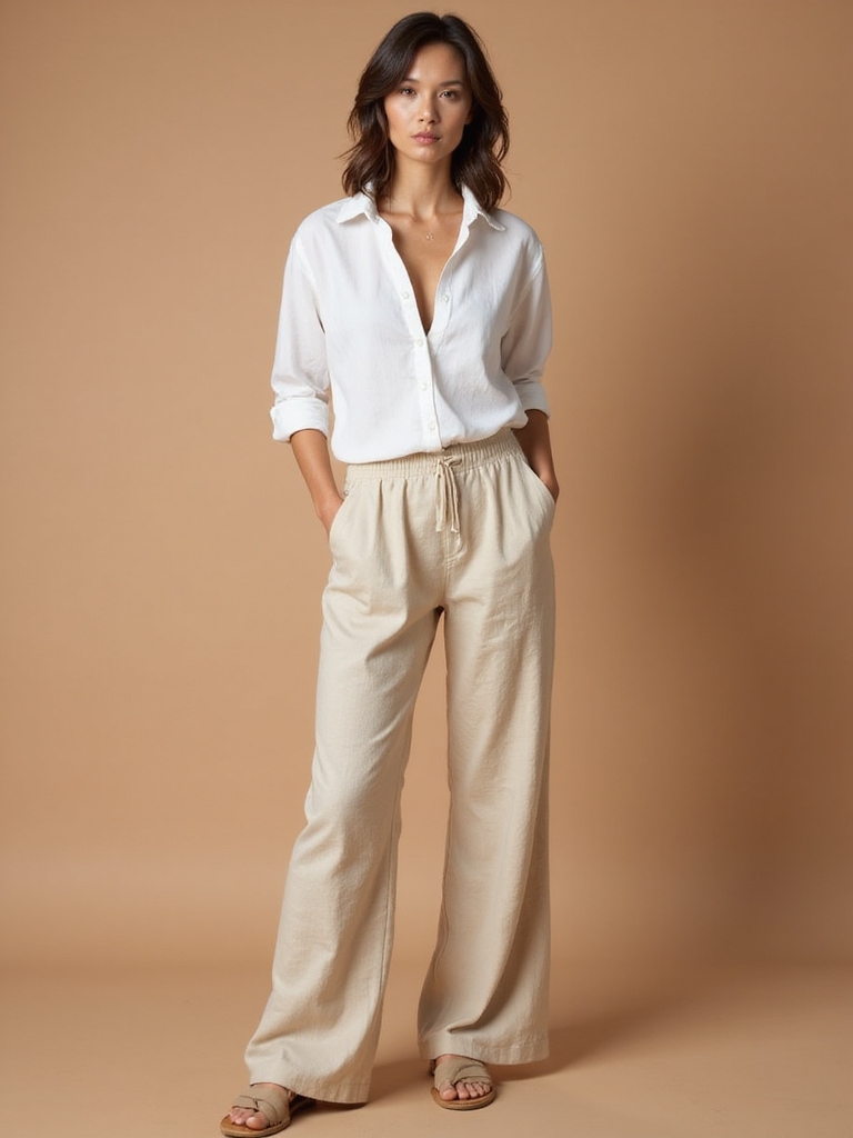 breathable casual linen pants