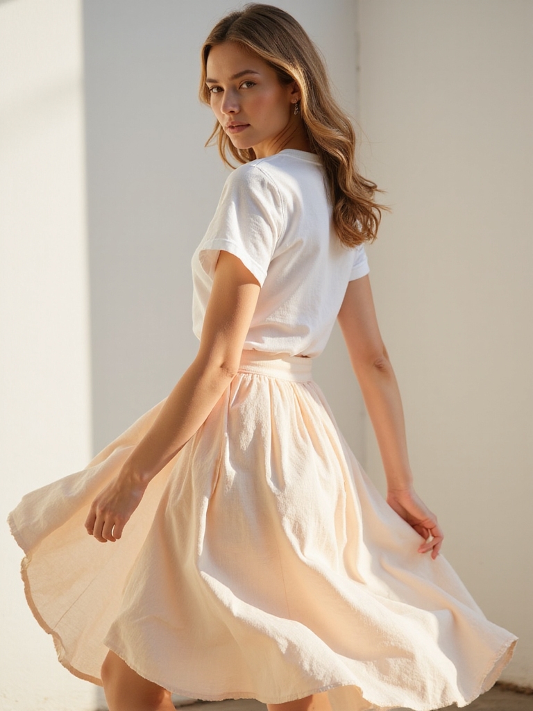 breathable linen skirts summer