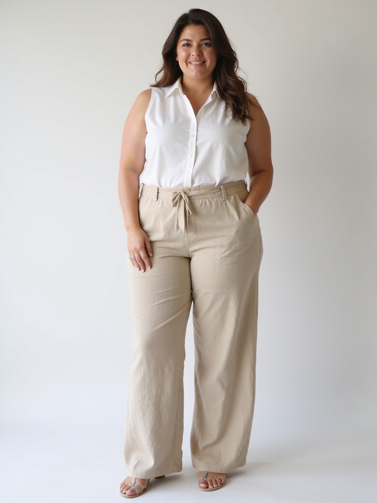 breathable plus size linen