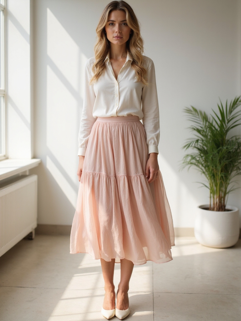 breezy midi skirts elevate professionalism