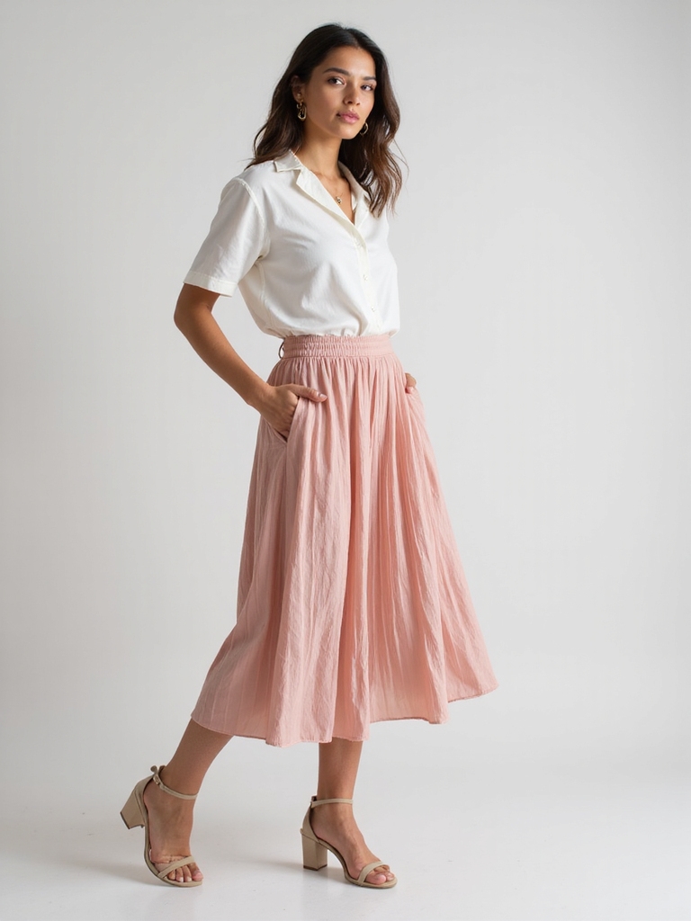 casual midi skirt style