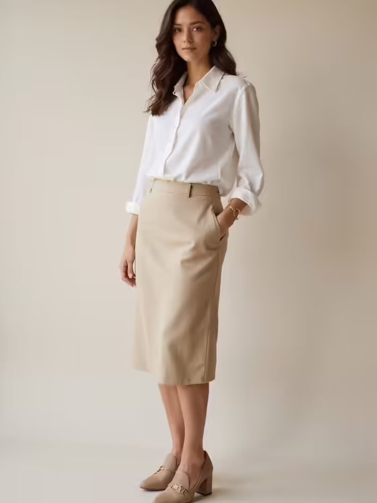 casual weekend pencil skirt outfits
