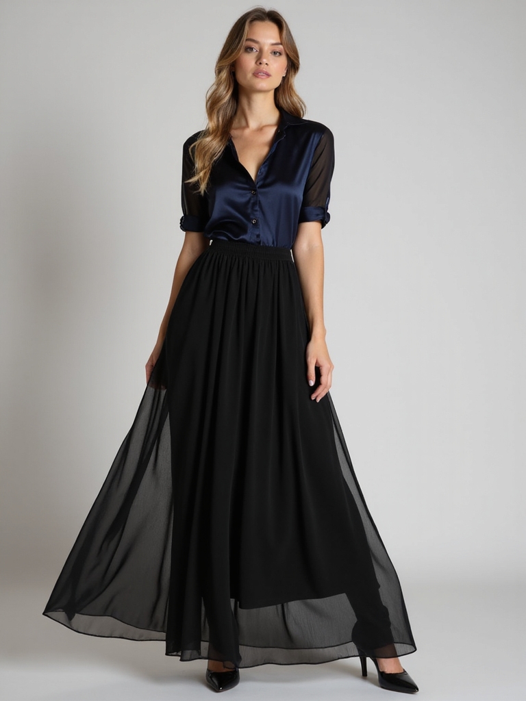 chic black maxi skirt styles