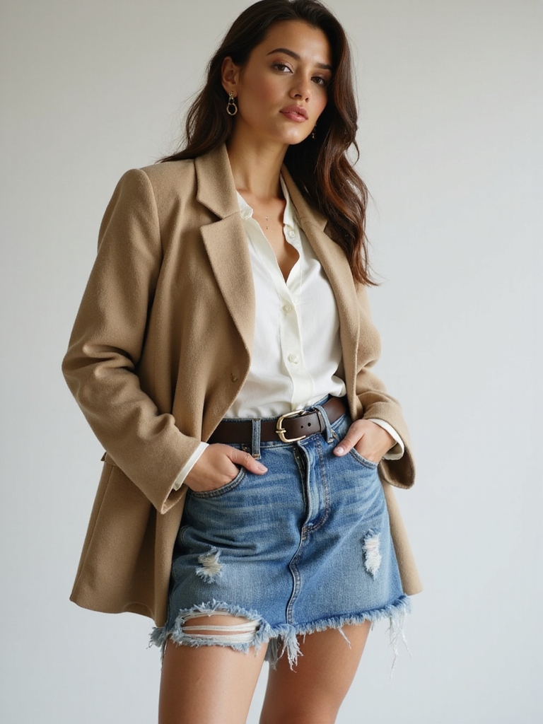 chic denim and blazer ensemble