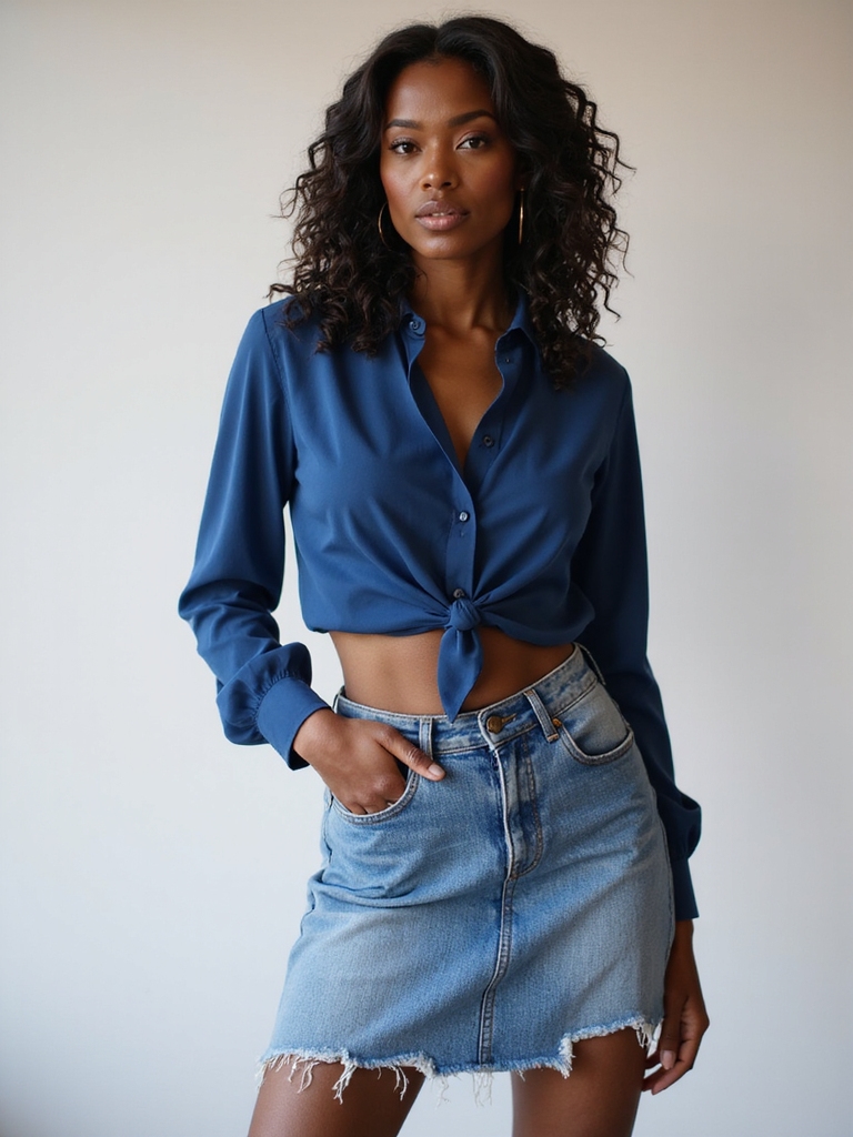 chic denim skirt ensembles