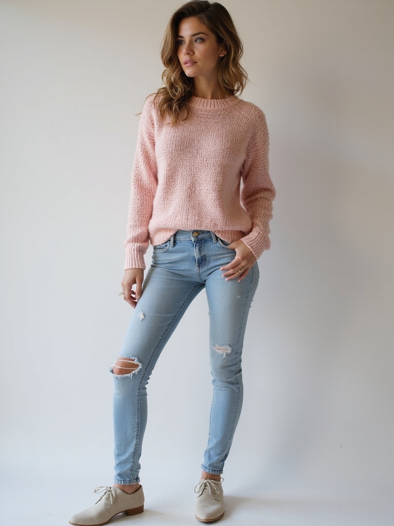 chic distressed jeans styling