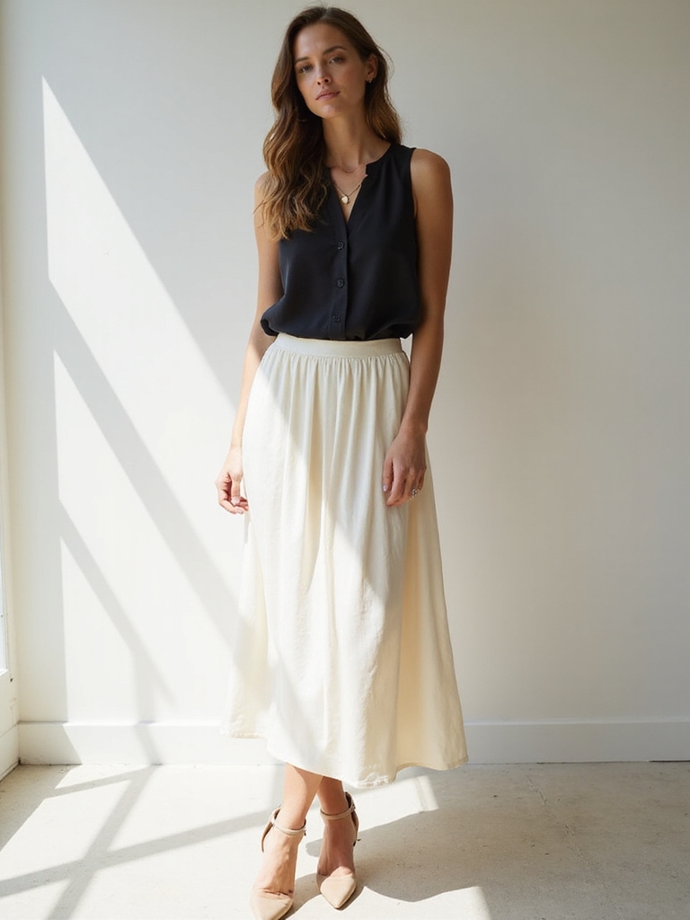 chic midi skirt outfits