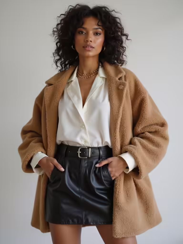 chic oversized jacket contrast