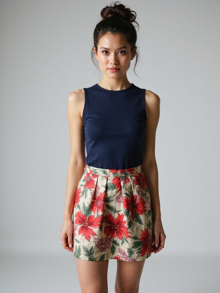 chic skirts with solid tops