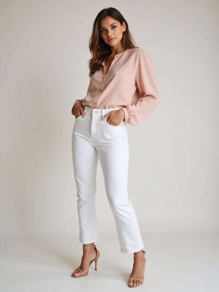chic white jeans styling