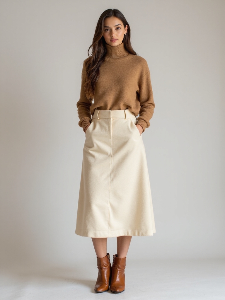 chic winter skirt styling