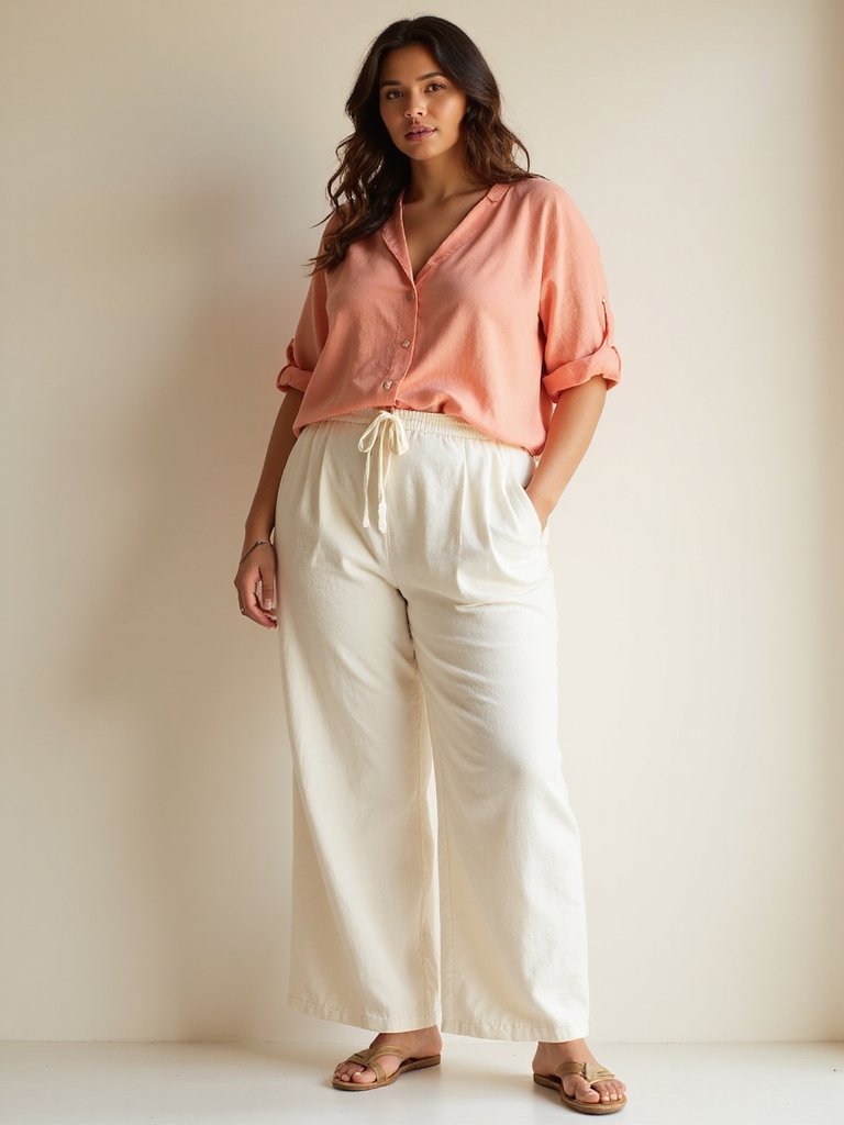 comfortable plus size linen pants