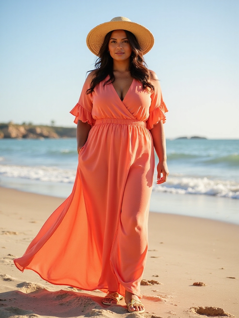confident stylish plus size swimwear