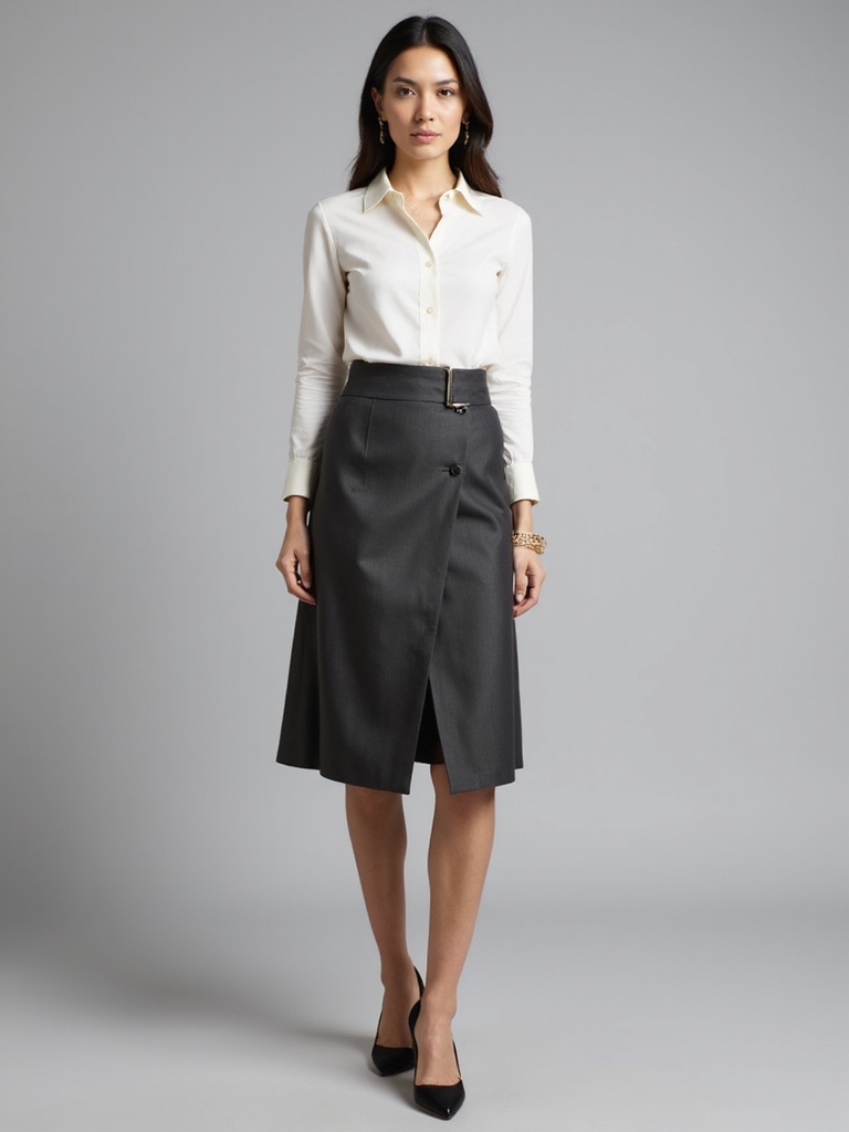 confident wrap skirt styling
