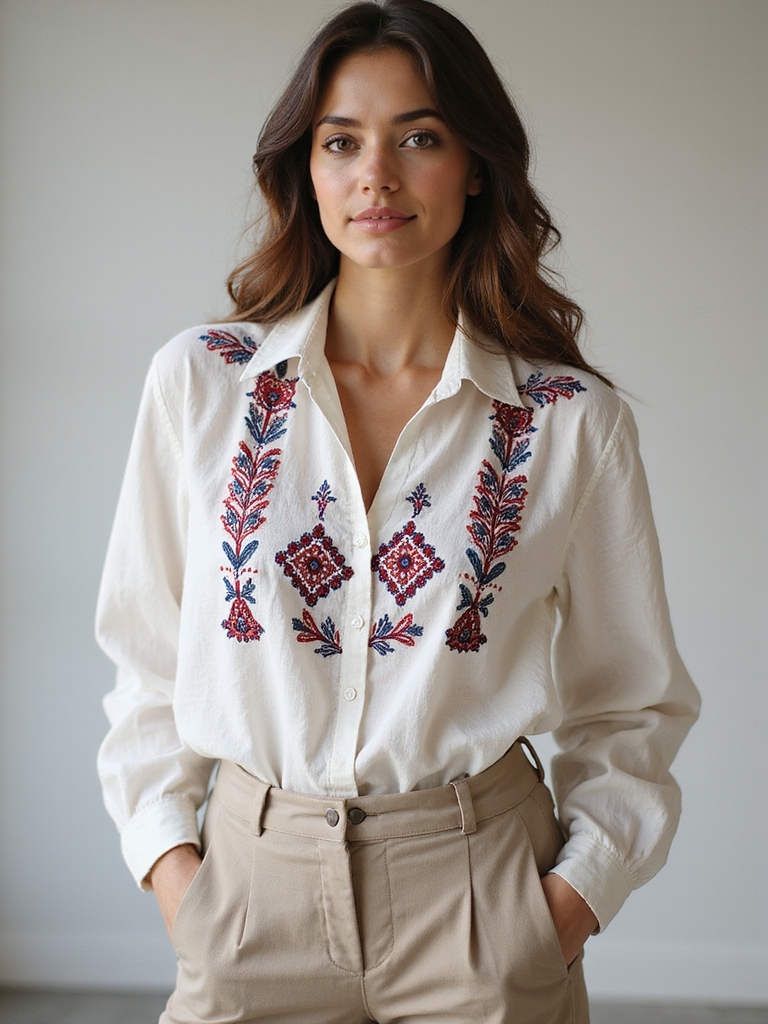 contemporary tops traditional motifs