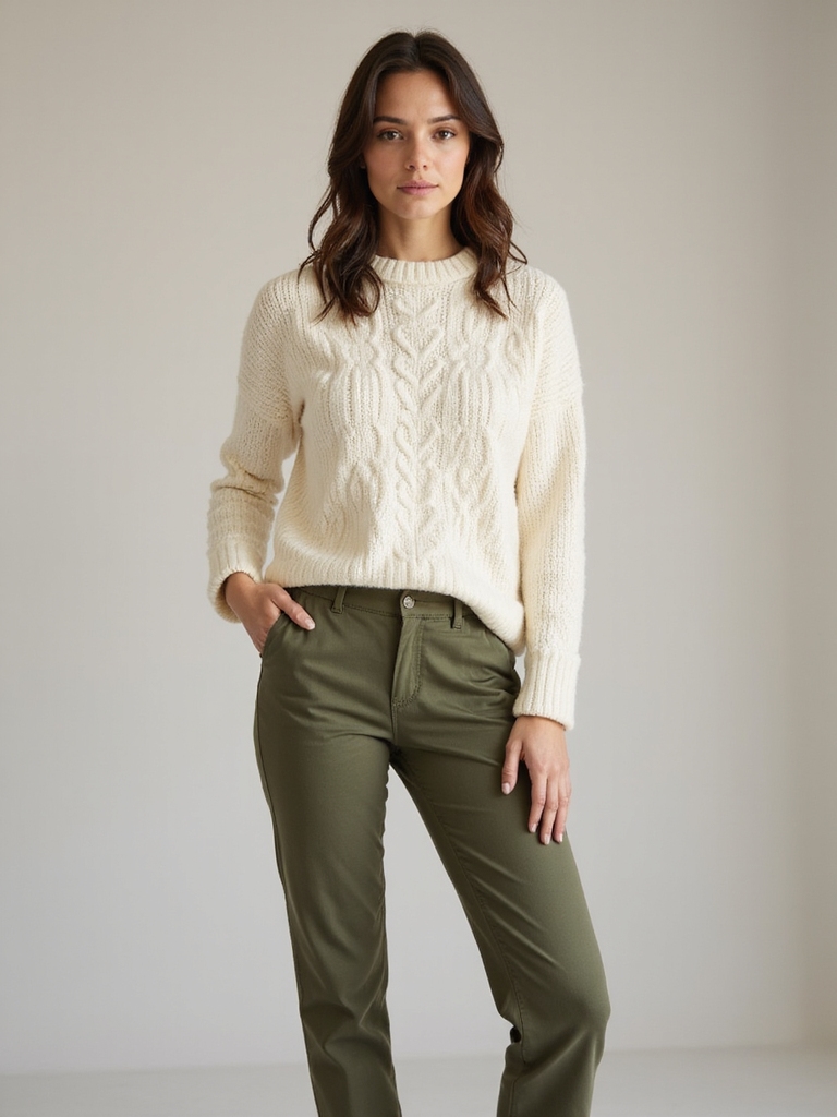 cozy knit sweater chino pants