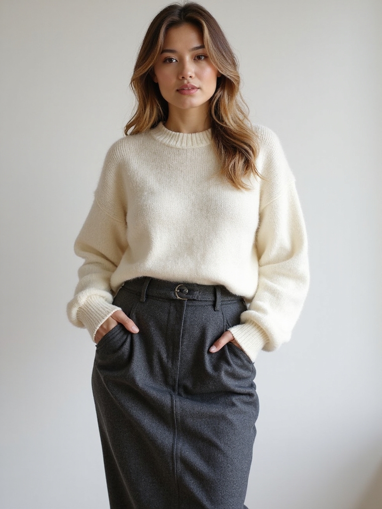 cozy sweaters stylish pencil skirts