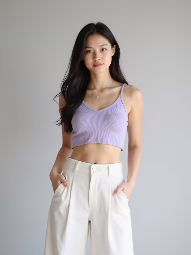 crop tops and high waisted pants