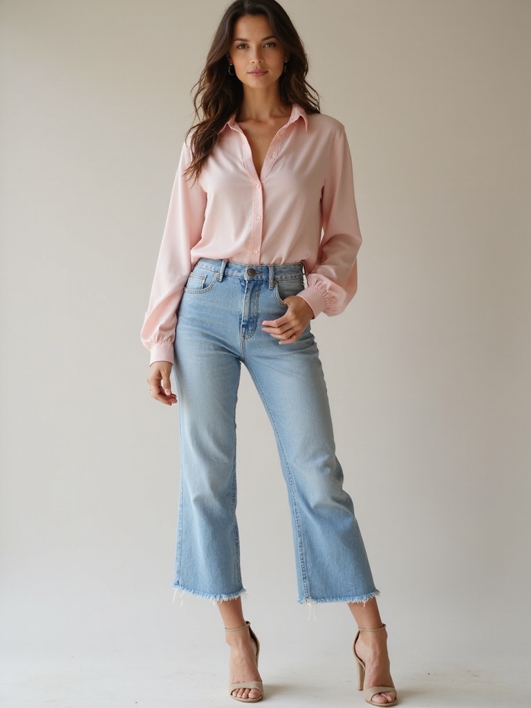 cropped jeans with vibrant tops