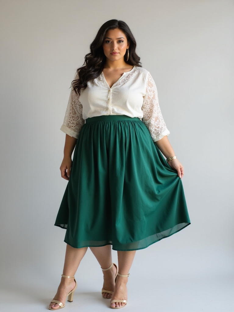 curvy skirt outfit inspiration