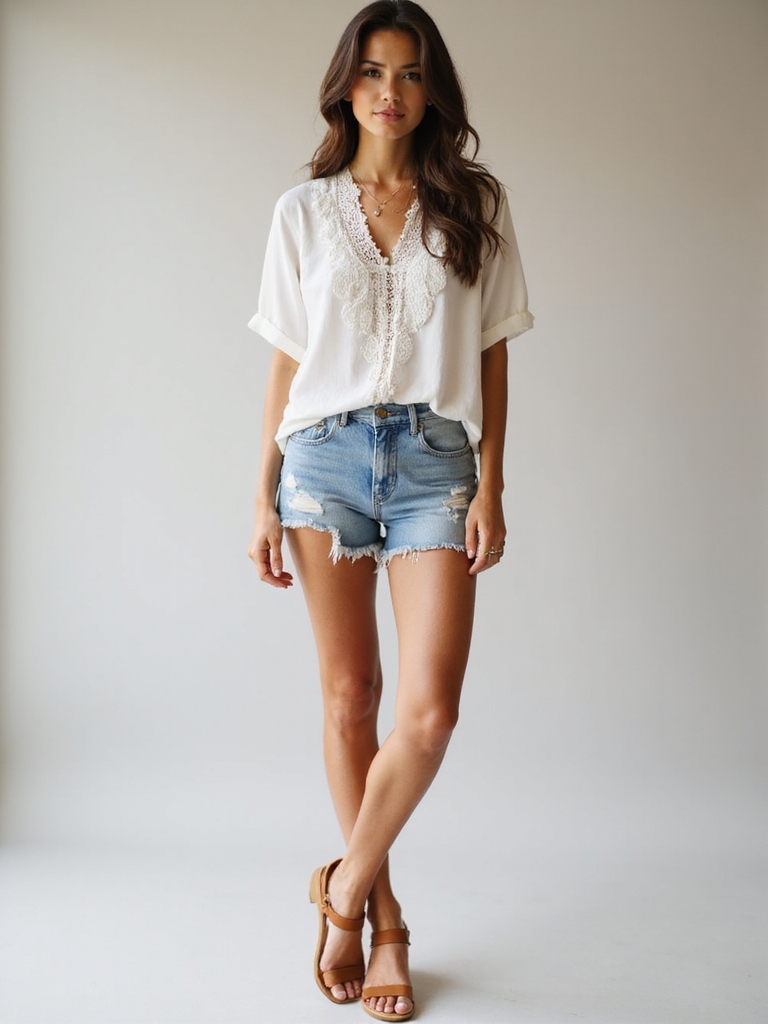 denim shorts summer styling