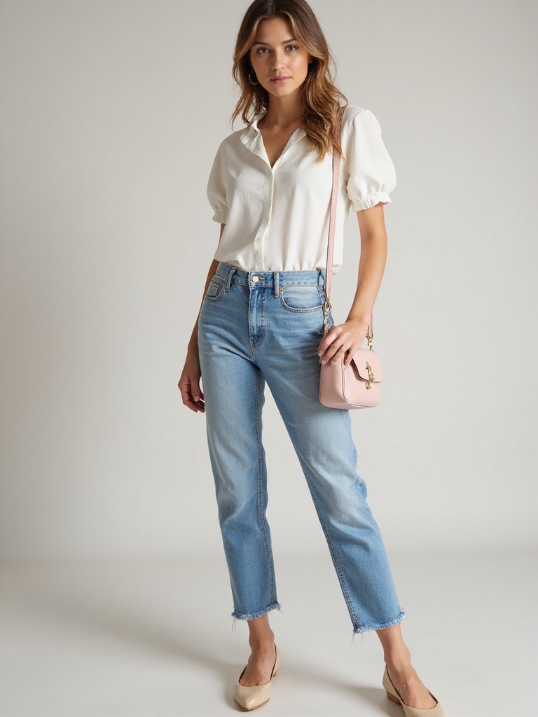 denim with pastel accents