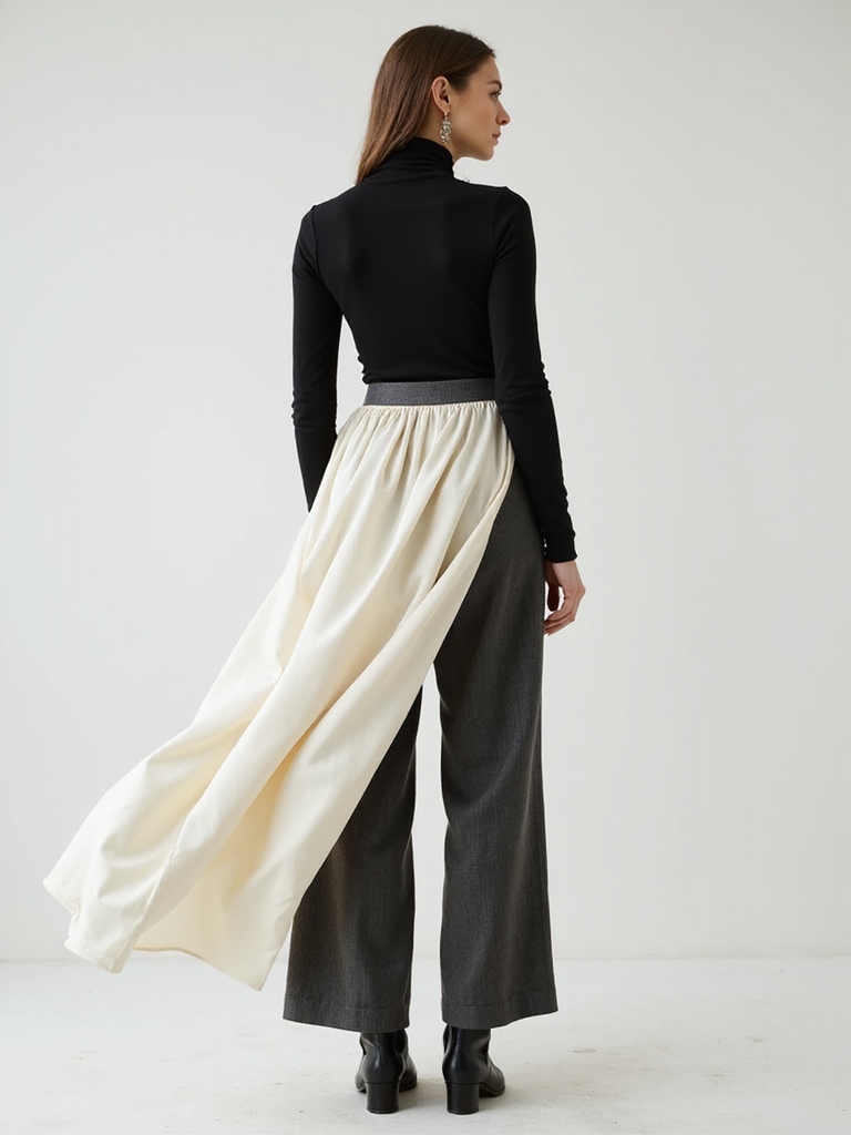 dramatic maxi skirt layering
