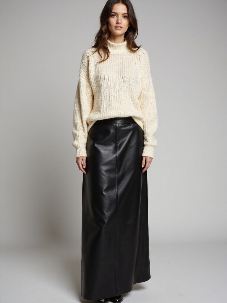 edgy winter leather styling