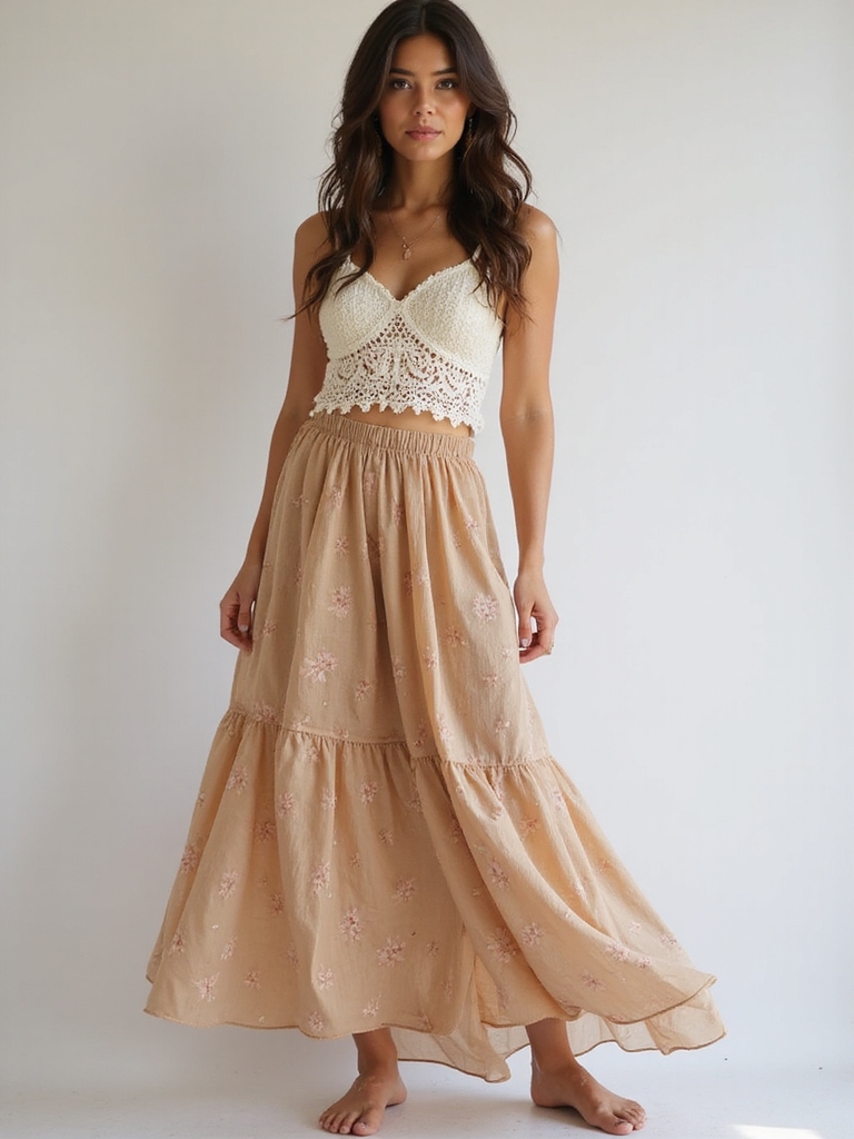 effortless elegant boho skirts