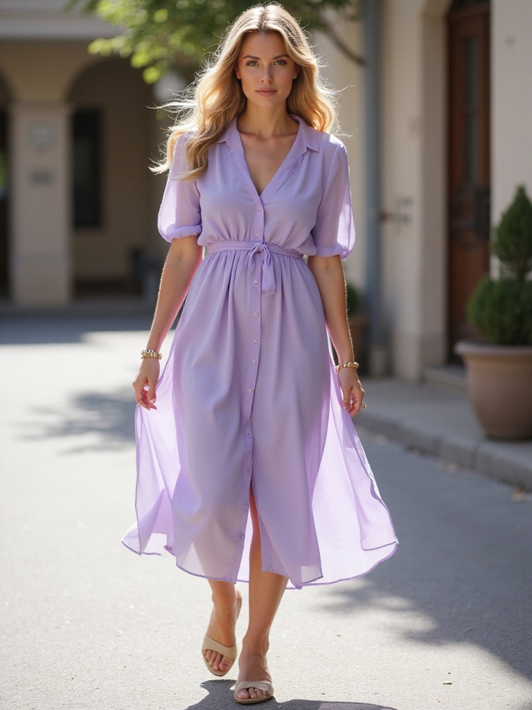 effortless pastel dress elegance