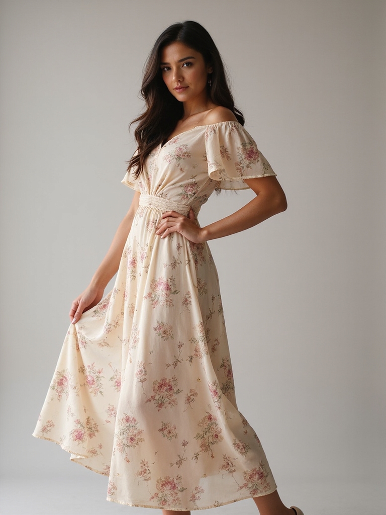 elegant printed midi dresses