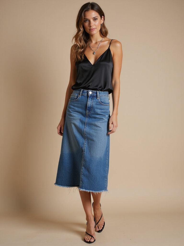 elevate blue jean skirts