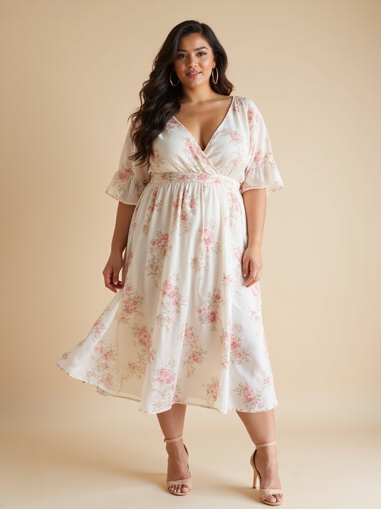 empowering curvy floral fashion