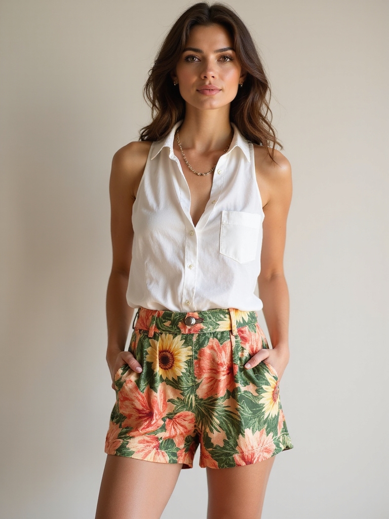 energizing bright printed shorts