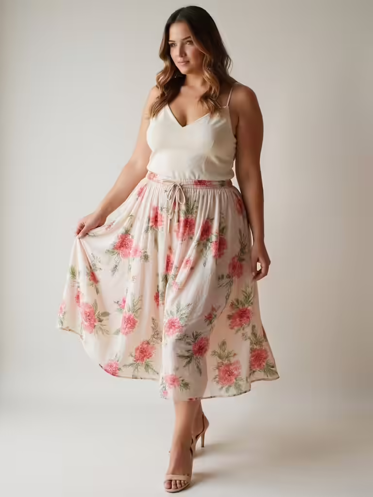 feminine plus size summer skirts