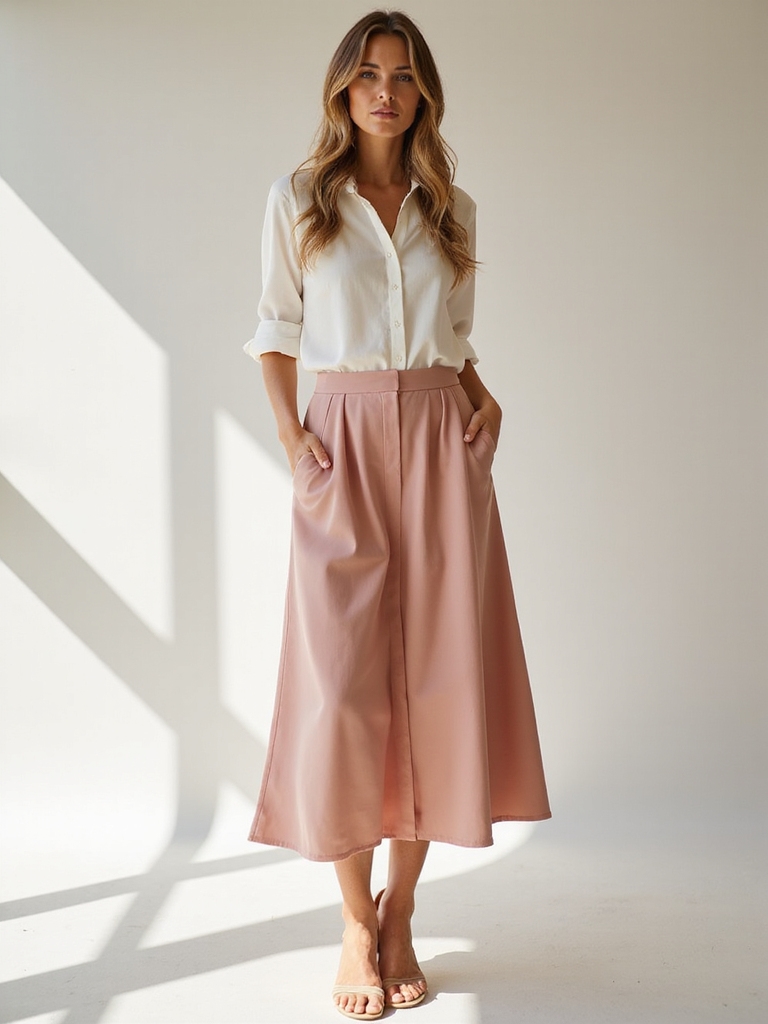 flattering long skirt length