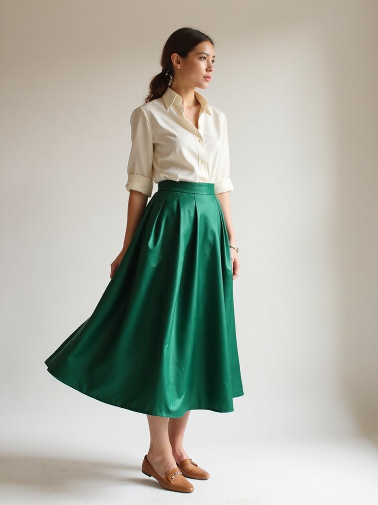 flattering satin midi skirts