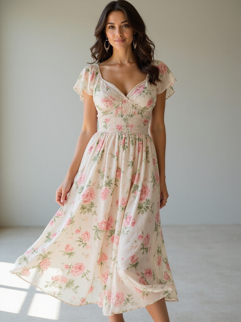 floral dresses embody spring elegance