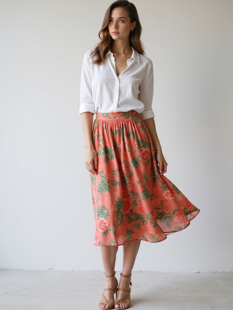 floral skirts bold accessories