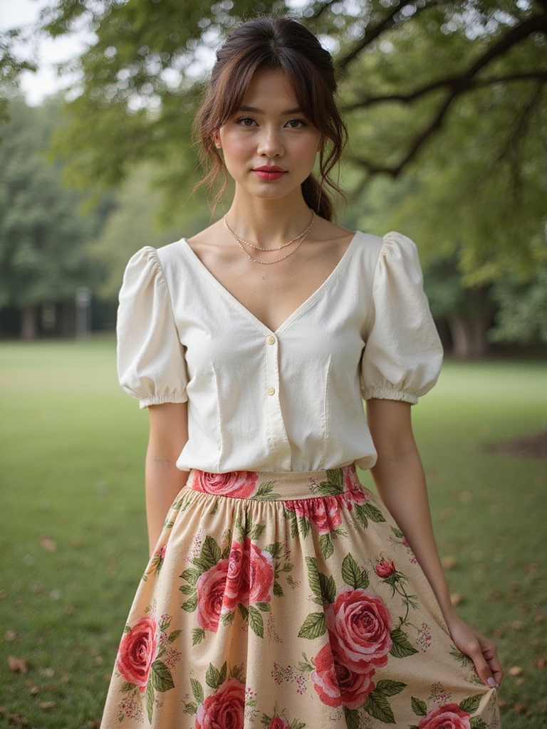 floral skirts white tops