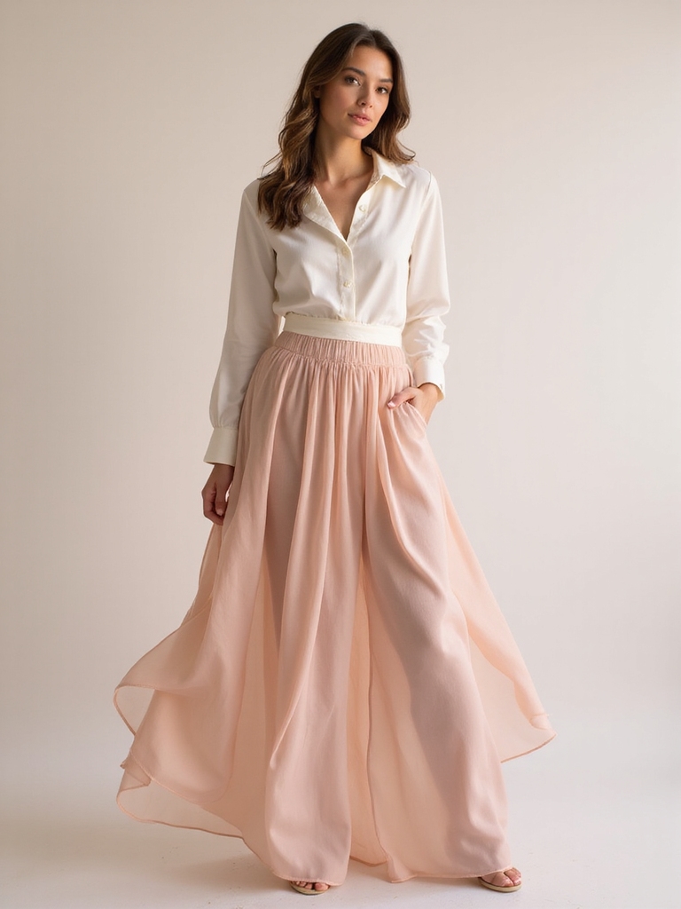 flowy comfortable maxi skirt fabrics