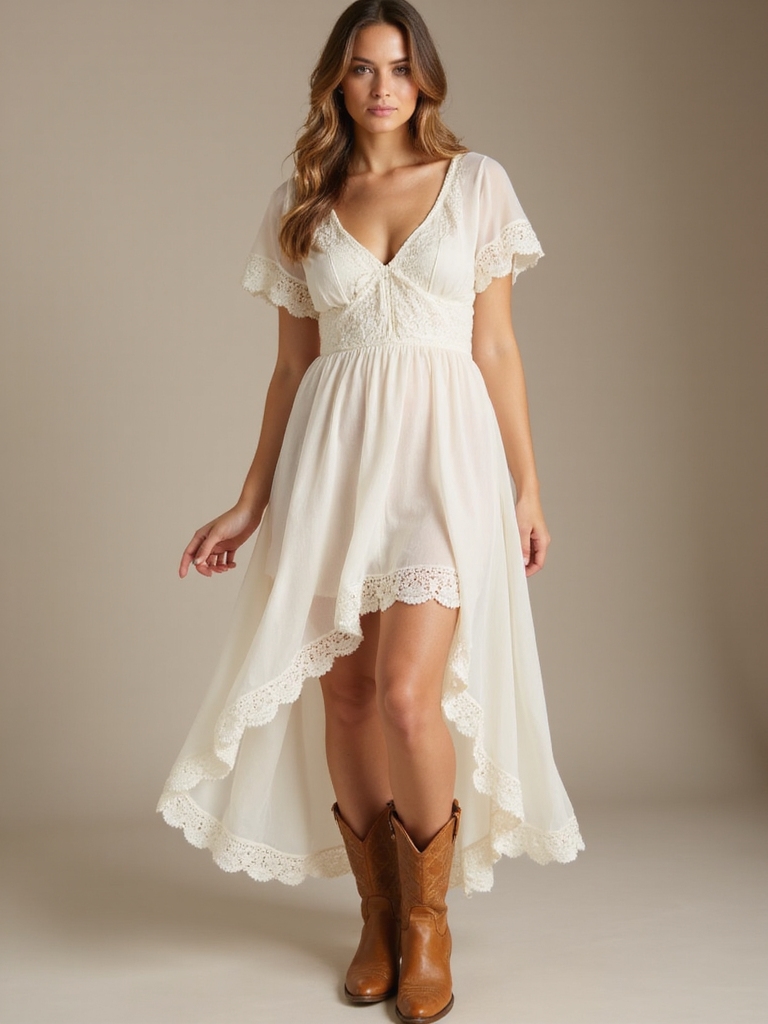 flowy dresses cowboy boots