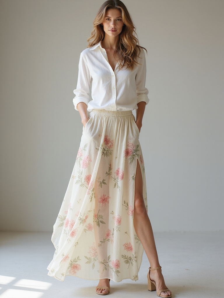 flowy floral maxi skirts