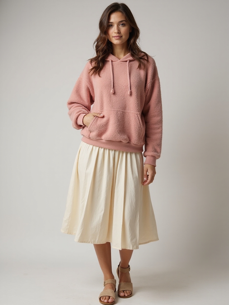 hoodies and midi skirts