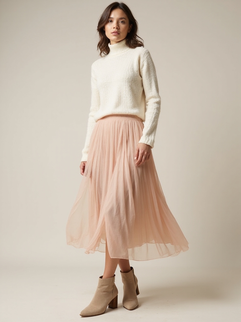 layered midi skirt elegance