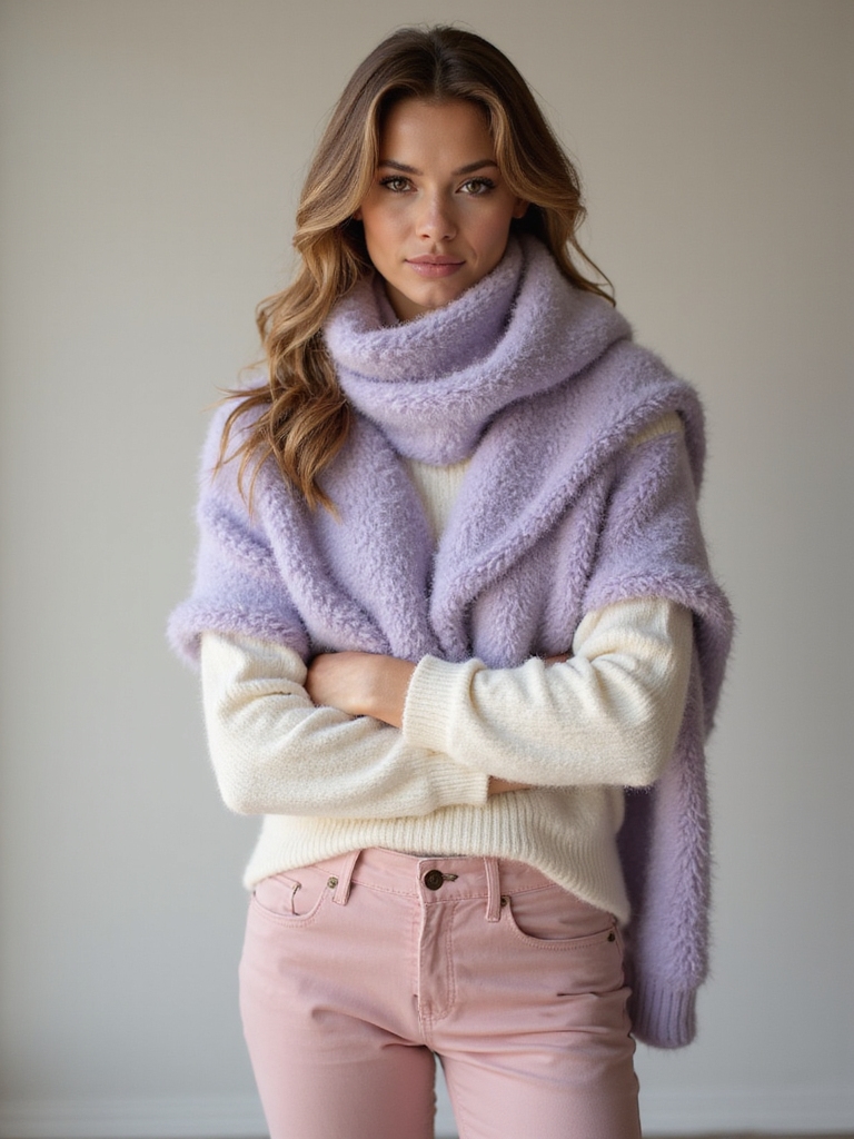 layered plush scarves elevate style