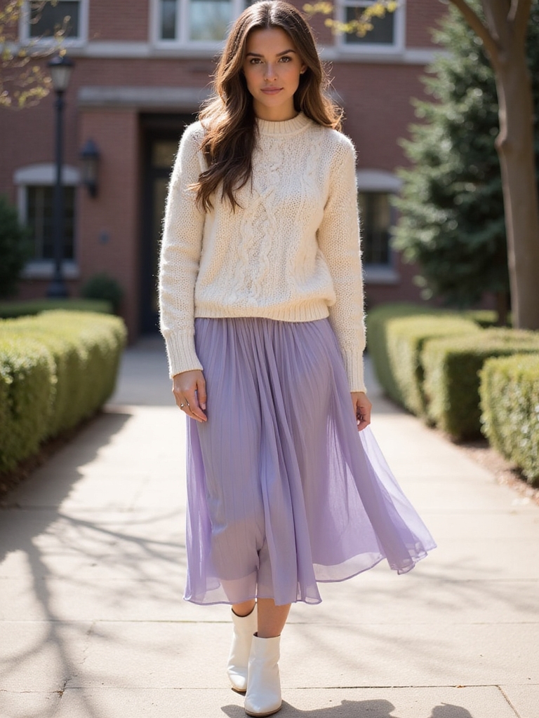 layered skirts and sweaters